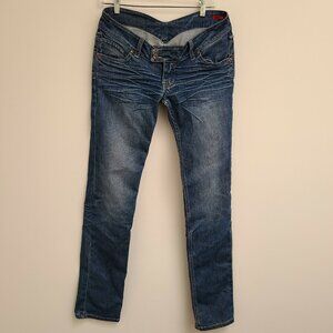 Angel Devil Heart Shape Waist Blue Jeans SZ 29-33